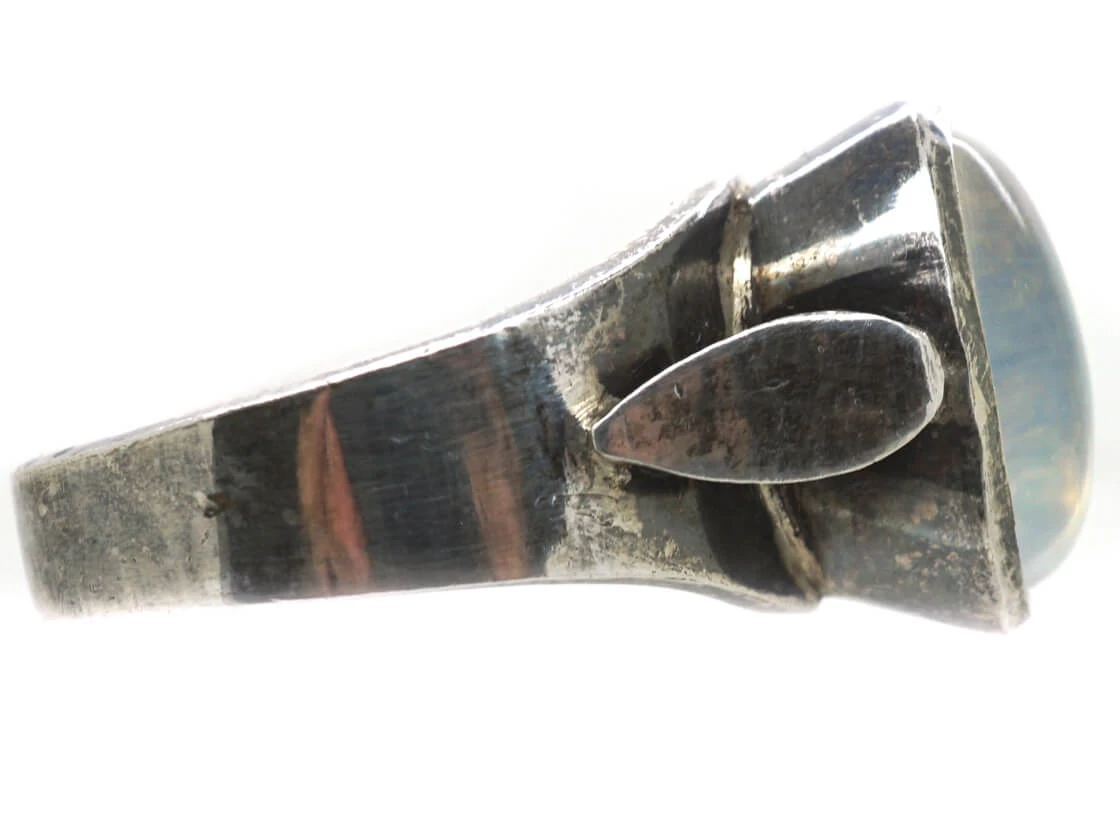 Silver Ring Set With A Large Oval Moonstone 7 Silver Ring Set With A Large Oval Moonstone - Image 5