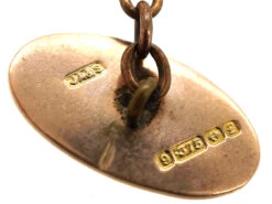 9ct Gold Three Leaf Clover Cufflinks 8 9ct Gold Three Leaf Clover Cufflinks -Antique Jewellery Company DSC08093