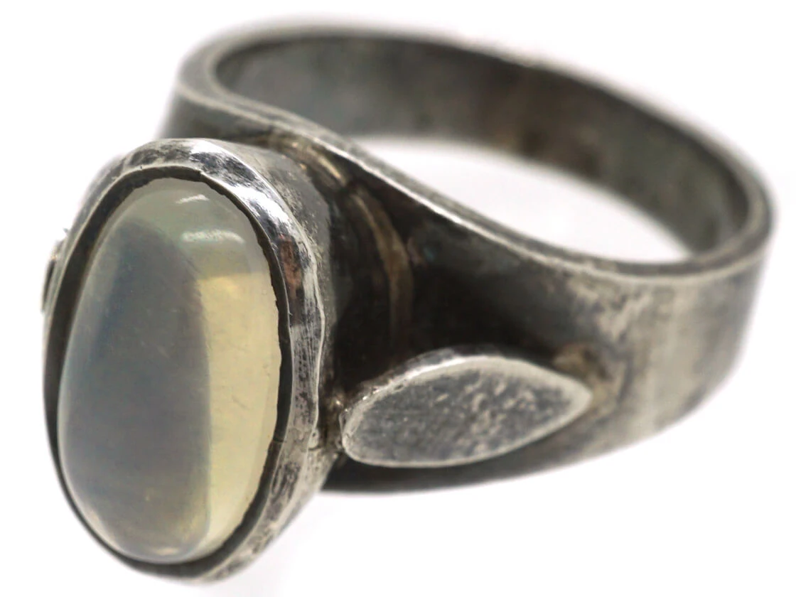 Silver Ring Set With A Large Oval Moonstone 9 Silver Ring Set With A Large Oval Moonstone - Image 7
