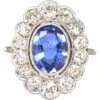Early 20th Century Platinum, Large Sapphire & Diamond Oval Cluster Ring 1 Early 20th Century Platinum, Large Sapphire & Diamond Oval Cluster Ring -Antique Jewellery Company DSC08103 scaled 2