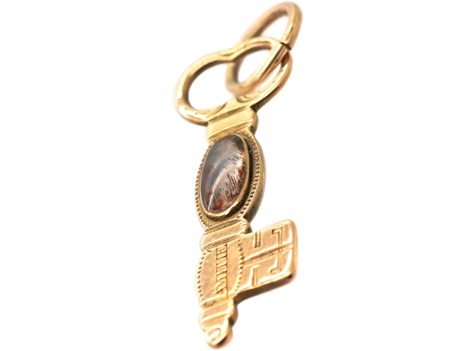 Georgian 9ct Gold Key With Locket & Engraved Amitie 4 Georgian 9ct Gold Key With Locket & Engraved Amitie - Image 2