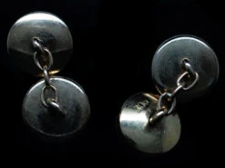 Edwardian 9ct Gold & Mother Of Pearl Button Design Cufflinks 9 Edwardian 9ct Gold & Mother Of Pearl Button Design Cufflinks -Antique Jewellery Company DSC08115