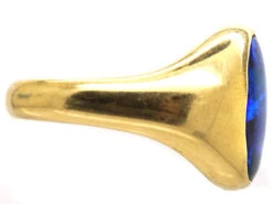 18ct Gold Ring Set With A Cabochon Black Opal 12 18ct Gold Ring Set With A Cabochon Black Opal -Antique Jewellery Company DSC08184 copy