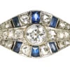French Art Deco Sapphire & Diamond Ring 1 French Art Deco Sapphire & Diamond Ring -Antique Jewellery Company DSC08185