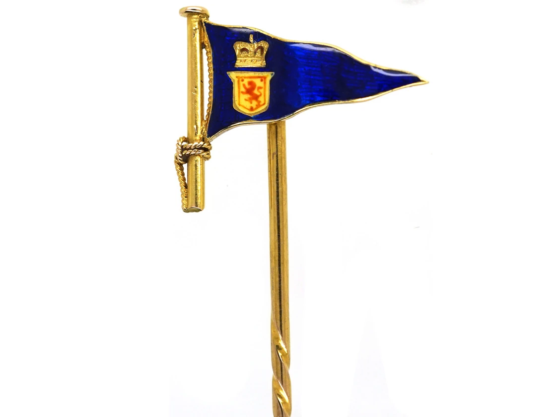 Edwardian 15ct Gold Royal Clyde Yacht Club Burgee Tie Pin 3 Edwardian 15ct Gold Royal Clyde Yacht Club Burgee Tie Pin