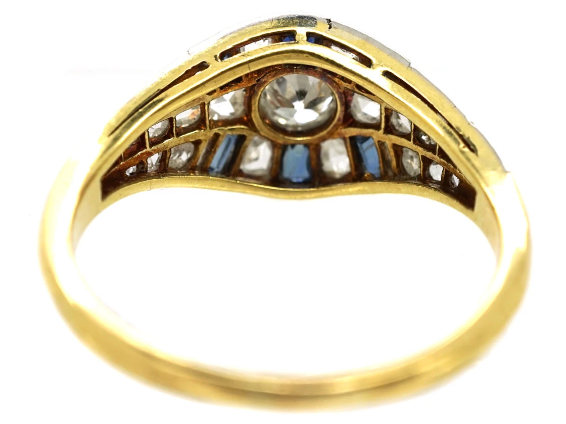 French Art Deco Sapphire & Diamond Ring 7 French Art Deco Sapphire & Diamond Ring - Image 5