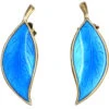 Silver & Blue Enamel Earrings By Bjerring Brothers