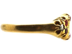 Victorian 18ct Gold, Ruby & Rose Diamond Lines Ring -Antique Jewellery Company DSC08193 copy