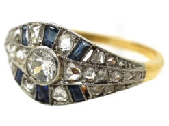 French Art Deco Sapphire & Diamond Ring 13 French Art Deco Sapphire & Diamond Ring -Antique Jewellery Company DSC08195
