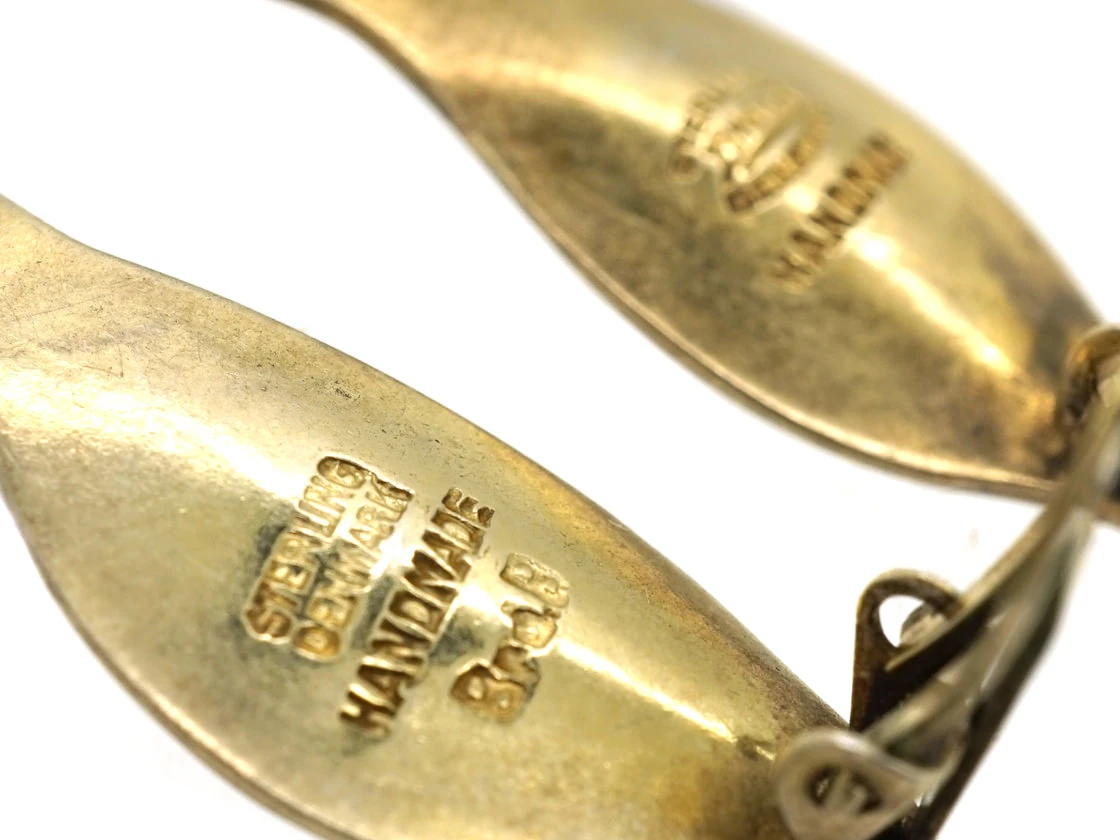 Silver & Blue Enamel Earrings By Bjerring Brothers 7 Silver & Blue Enamel Earrings By Bjerring Brothers - Image 5