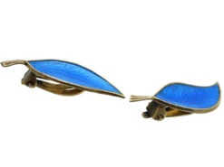 Silver & Blue Enamel Earrings By Bjerring Brothers 11 Silver & Blue Enamel Earrings By Bjerring Brothers -Antique Jewellery Company DSC08200