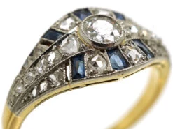 French Art Deco Sapphire & Diamond Ring 10 French Art Deco Sapphire & Diamond Ring -Antique Jewellery Company DSC08201