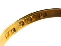 Victorian 18ct Gold, Ruby & Rose Diamond Lines Ring -Antique Jewellery Company DSC08220 copy