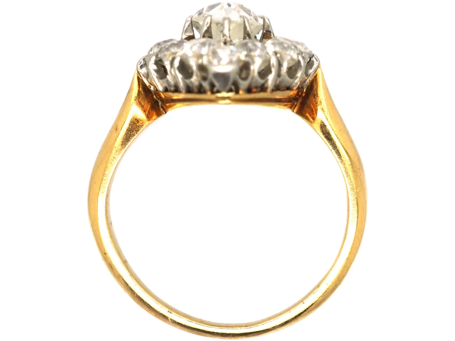 Victorian 18ct Gold Marquise Shaped Diamond Ring Set With A Large Marquise Diamond 5 Victorian 18ct Gold Marquise Shaped Diamond Ring Set With A Large Marquise Diamond - Image 3