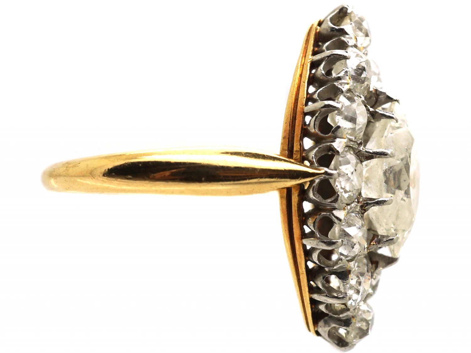 Victorian 18ct Gold Marquise Shaped Diamond Ring Set With A Large Marquise Diamond 6 Victorian 18ct Gold Marquise Shaped Diamond Ring Set With A Large Marquise Diamond - Image 4
