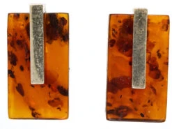 Amber & Silver Earrings