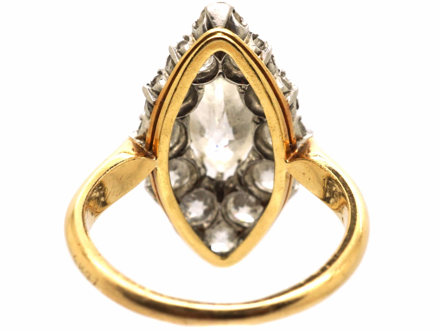 Victorian 18ct Gold Marquise Shaped Diamond Ring Set With A Large Marquise Diamond 7 Victorian 18ct Gold Marquise Shaped Diamond Ring Set With A Large Marquise Diamond - Image 5