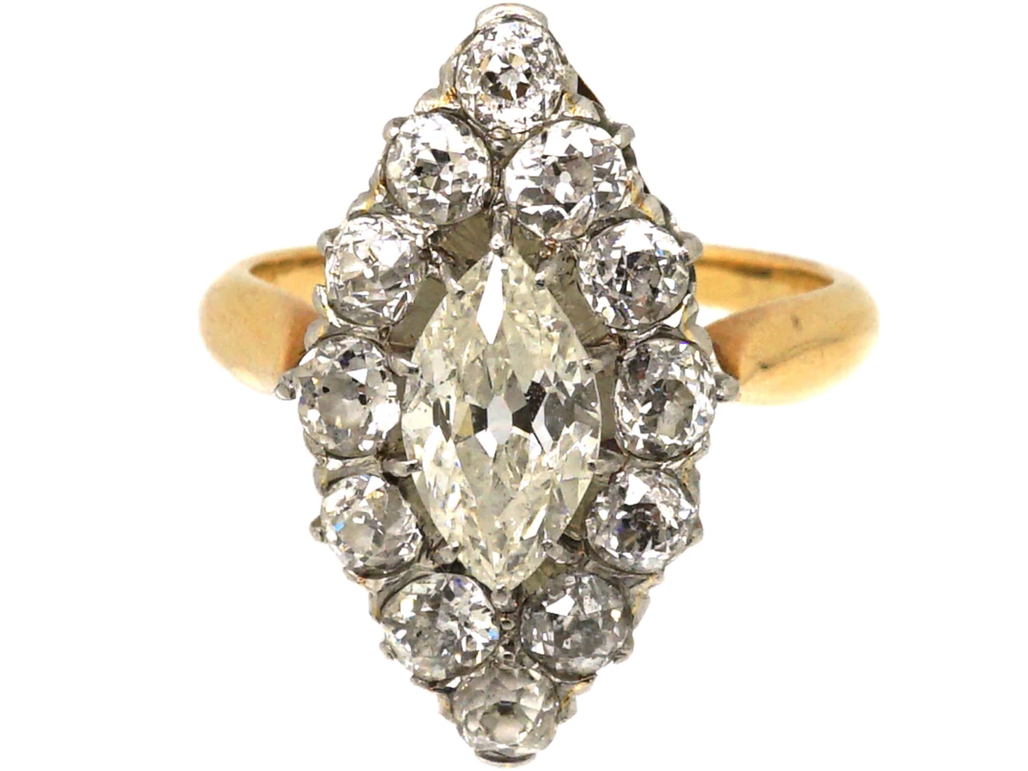 Victorian 18ct Gold Marquise Shaped Diamond Ring Set With A Large Marquise Diamond 10 Victorian 18ct Gold Marquise Shaped Diamond Ring Set With A Large Marquise Diamond - Image 8