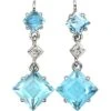 Art Deco 18ct White Gold Drop Earrings Set With Aquamarines & Diamonds 2 Art Deco 18ct White Gold Drop Earrings Set With Aquamarines & Diamonds -Antique Jewellery Company DSC08245 scaled 2
