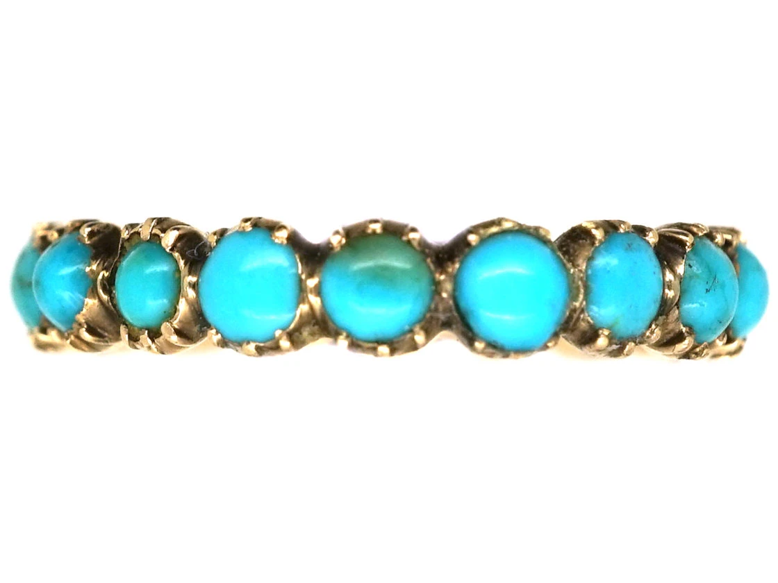 Georgian 15ct Gold & Turquoise Eternity Ring 3 Georgian 15ct Gold & Turquoise Eternity Ring