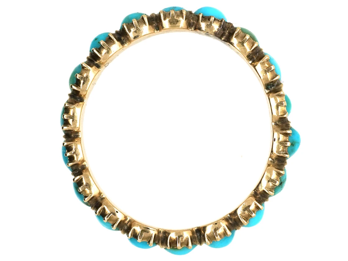 Georgian 15ct Gold & Turquoise Eternity Ring 8 Georgian 15ct Gold & Turquoise Eternity Ring - Image 6