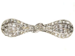 Edwardian Platinum & Diamond Bow Brooch