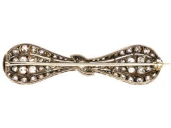 Edwardian Platinum & Diamond Bow Brooch 9 Edwardian Platinum & Diamond Bow Brooch -Antique Jewellery Company DSC08251