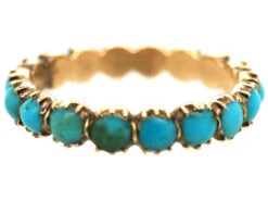 Georgian 15ct Gold & Turquoise Eternity Ring 15 Georgian 15ct Gold & Turquoise Eternity Ring -Antique Jewellery Company DSC08254