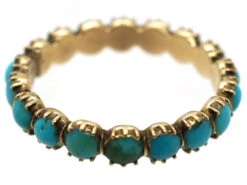 Georgian 15ct Gold & Turquoise Eternity Ring 11 Georgian 15ct Gold & Turquoise Eternity Ring -Antique Jewellery Company DSC08256