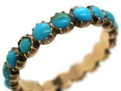 Georgian 15ct Gold & Turquoise Eternity Ring 12 Georgian 15ct Gold & Turquoise Eternity Ring -Antique Jewellery Company DSC08260