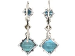 Art Deco 18ct White Gold Drop Earrings Set With Aquamarines & Diamonds 5 Art Deco 18ct White Gold Drop Earrings Set With Aquamarines & Diamonds -Antique Jewellery Company DSC08302 scaled 1