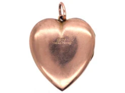 Edwardian 9ct Back & Front Heart Shaped Locket With Star Motif 8 Edwardian 9ct Back & Front Heart Shaped Locket With Star Motif -Antique Jewellery Company DSC08320