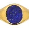 Victorian 18ct Gold Signet Ring With Lapis Lazuli Intaglio Of A Man