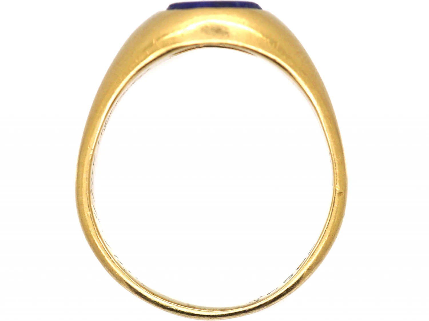 Victorian 18ct Gold Signet Ring With Lapis Lazuli Intaglio Of A Man 5 Victorian 18ct Gold Signet Ring With Lapis Lazuli Intaglio Of A Man - Image 3