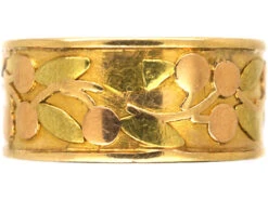 Victorian Two Colour Gold 18ct Gold Wedding Band With Cherry Motif