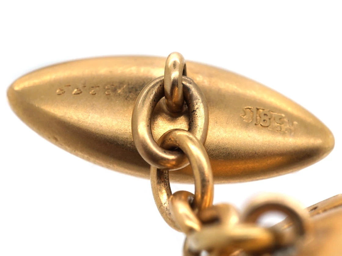 Victorian 18ct Gold Cabochon Garnet & Diamond Star Set Cufflinks 4 Victorian 18ct Gold Cabochon Garnet & Diamond Star Set Cufflinks - Image 2