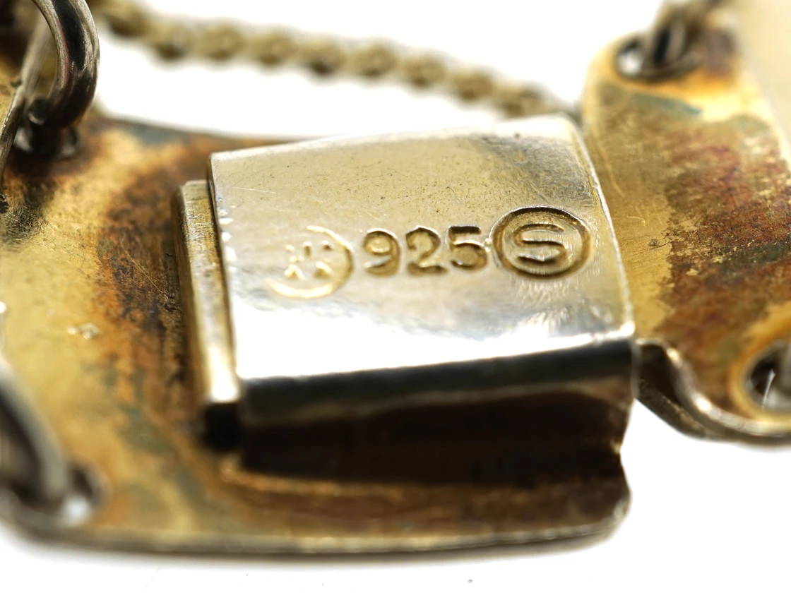 Silver, Black & Green Enamel Bracelet By Ottar Hval 5 Silver, Black & Green Enamel Bracelet By Ottar Hval - Image 3