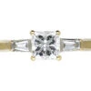 18ct White Gold French Cut Diamond Ring With Baguette Diamond Shoulders