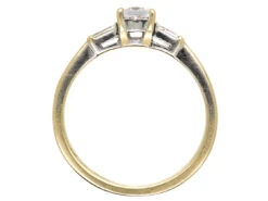 18ct White Gold French Cut Diamond Ring With Baguette Diamond Shoulders -Antique Jewellery Company DSC08368