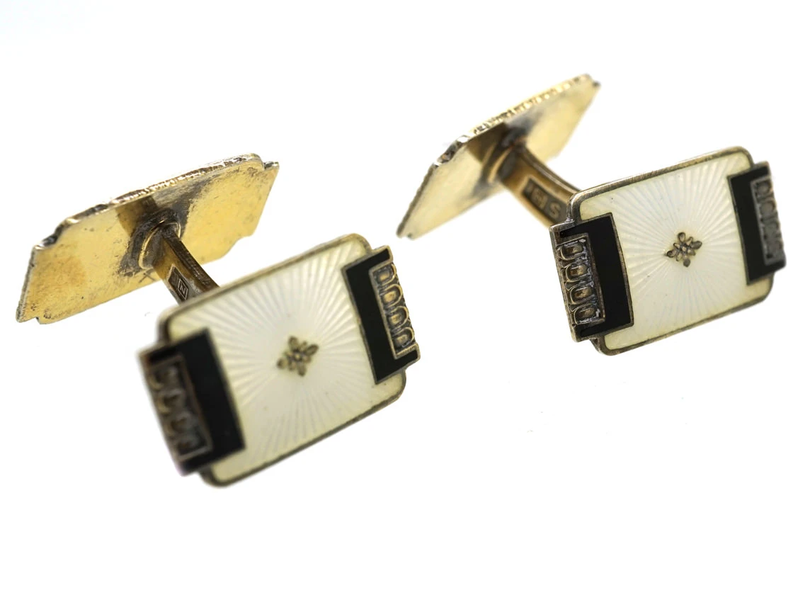 Norwegian Silver Gilt & Enamel Cufflinks By Aksel Holmsen 6 Norwegian Silver Gilt & Enamel Cufflinks By Aksel Holmsen - Image 4