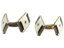 Norwegian Silver Gilt & Enamel Cufflinks By Aksel Holmsen