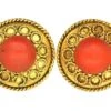 Victorian 15ct Gold Earrings Set With Coral -Antique Jewellery Company DSC08397 scaled 1
