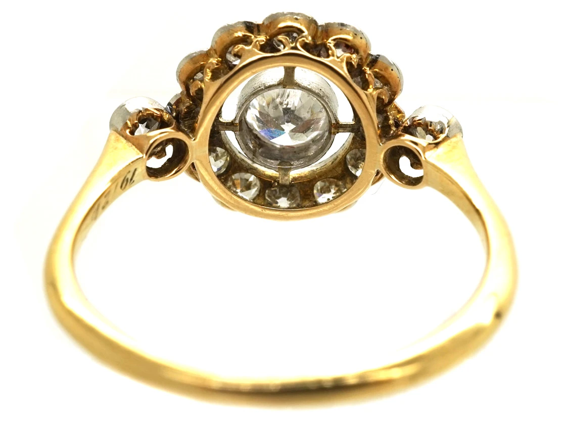 Edwardian 18ct Gold, Platinum &Diamond Target Ring 8 Edwardian 18ct Gold, Platinum &Diamond Target Ring - Image 6