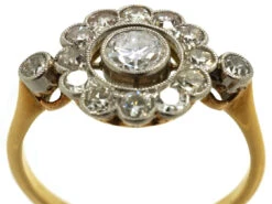 Edwardian 18ct Gold, Platinum &Diamond Target Ring 13 Edwardian 18ct Gold, Platinum &Diamond Target Ring -Antique Jewellery Company DSC08409