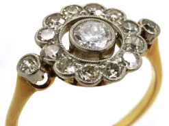 Edwardian 18ct Gold, Platinum &Diamond Target Ring 17 Edwardian 18ct Gold, Platinum &Diamond Target Ring -Antique Jewellery Company DSC08411