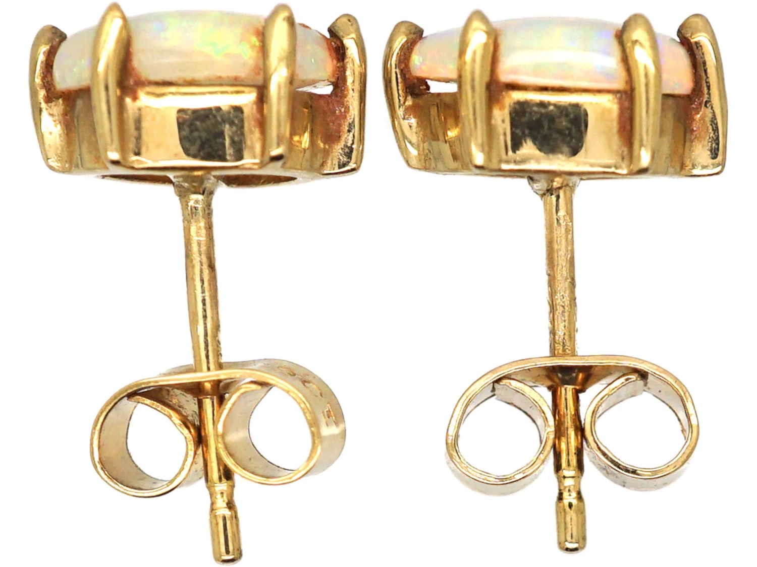 9ct Gold Opal Stud Earrings 4 9ct Gold Opal Stud Earrings - Image 2