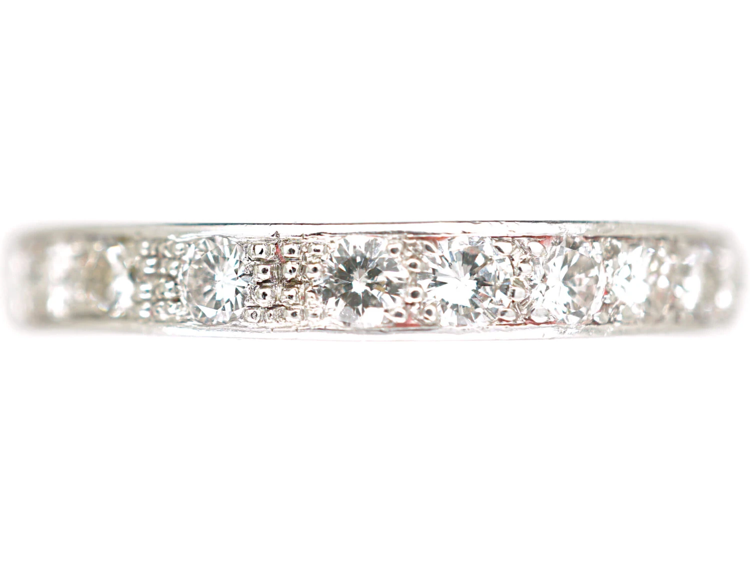 Art Deco French Platinum & Diamond Eternity Ring 3 Art Deco French Platinum & Diamond Eternity Ring