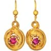 Victorian 15ct Gold Snake Earrings Set With Rubies -Antique Jewellery Company DSC08422 scaled 1