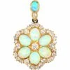 Edwardian 15ct Gold, Opal & Diamond Cluster Pendant -Antique Jewellery Company DSC08433 scaled 1