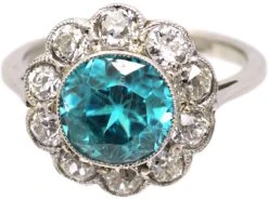 Early 20th Century Palladian, Zircon & Diamond Cluster Ring -Antique Jewellery Company DSC08453 scaled 1